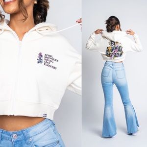 BAGP April Showers Crop Zip Hoodie